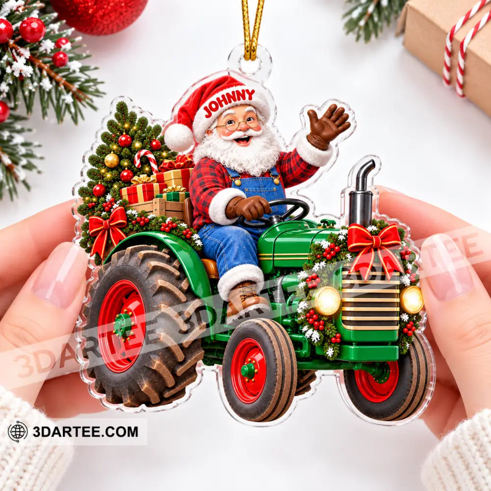 Santa Farmer Home Decor Christmas Ornament Personalized Ornament - Ornament