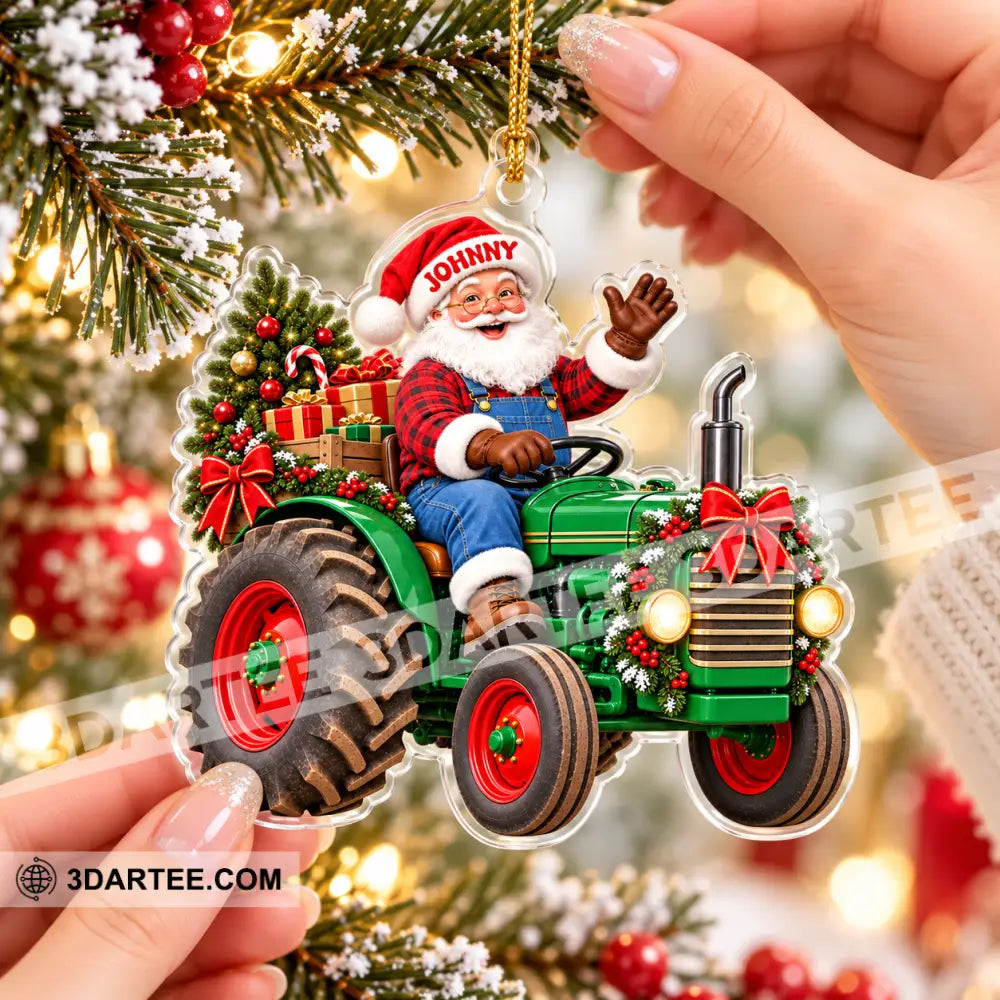 Santa Farmer Home Decor Christmas Ornament Personalized Ornament - Ornament