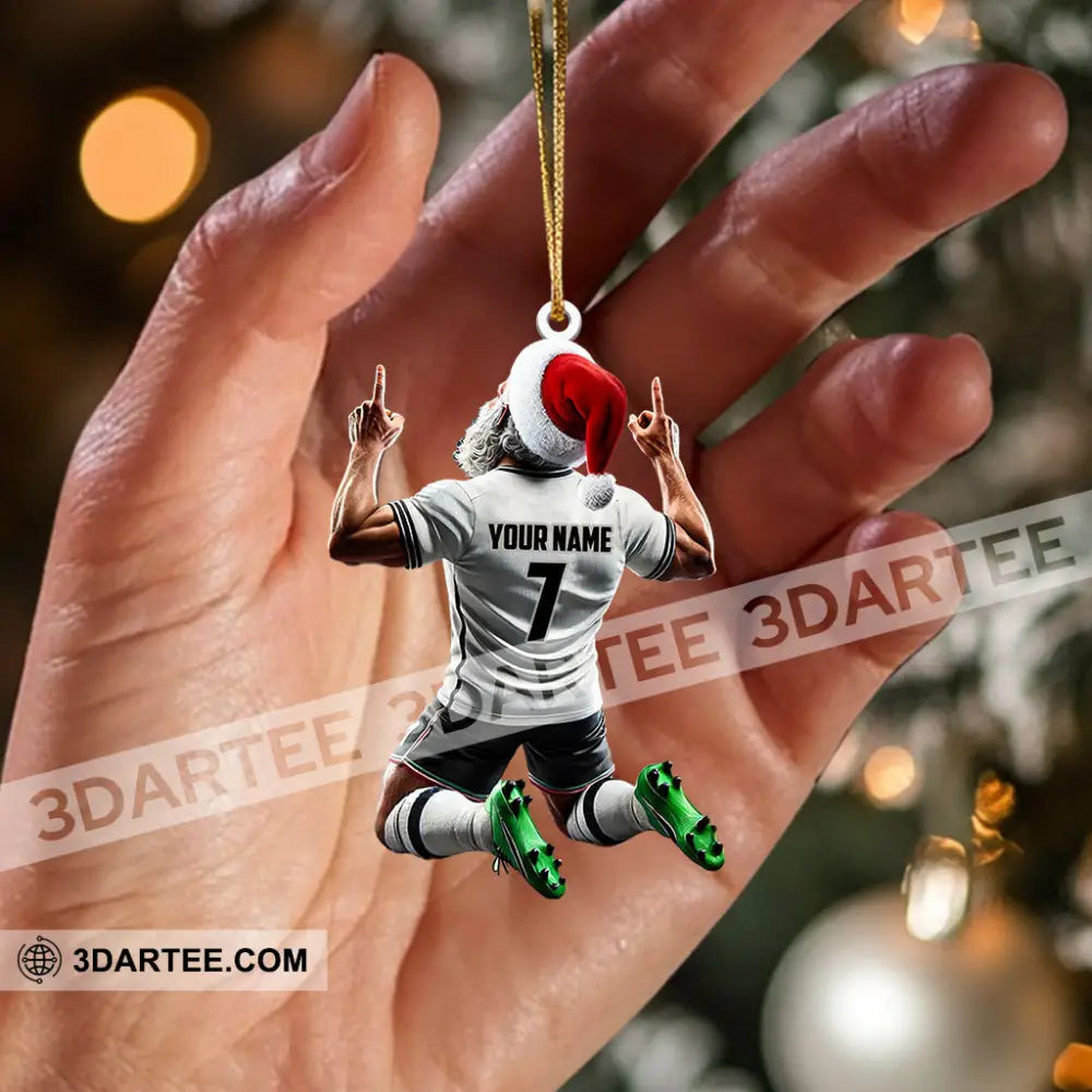 Santa Football Player Christmas Ornament Personalized Ornament Ornament
