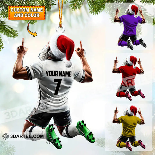 Santa Football Player Christmas Ornament Personalized Ornament 3.54’’ / 1 Ornament Ornament
