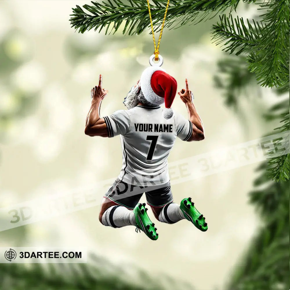 Santa Football Player Christmas Ornament Personalized Ornament Ornament
