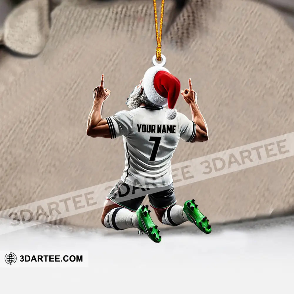 Santa Football Player Christmas Ornament Personalized Ornament Ornament