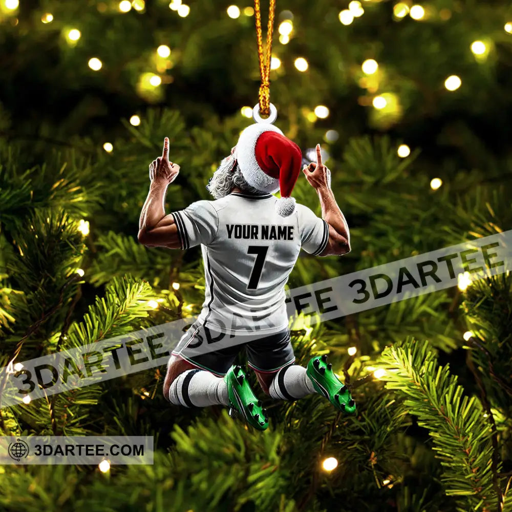 Santa Football Player Christmas Ornament Personalized Ornament Ornament