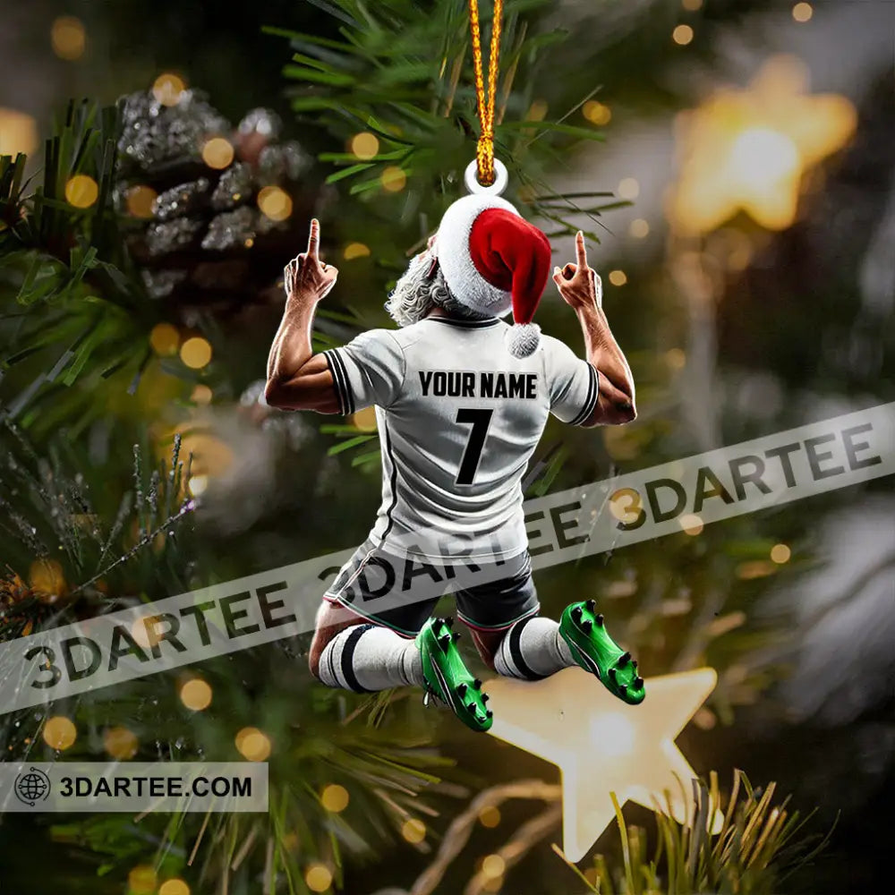 Santa Football Player Christmas Ornament Personalized Ornament Ornament