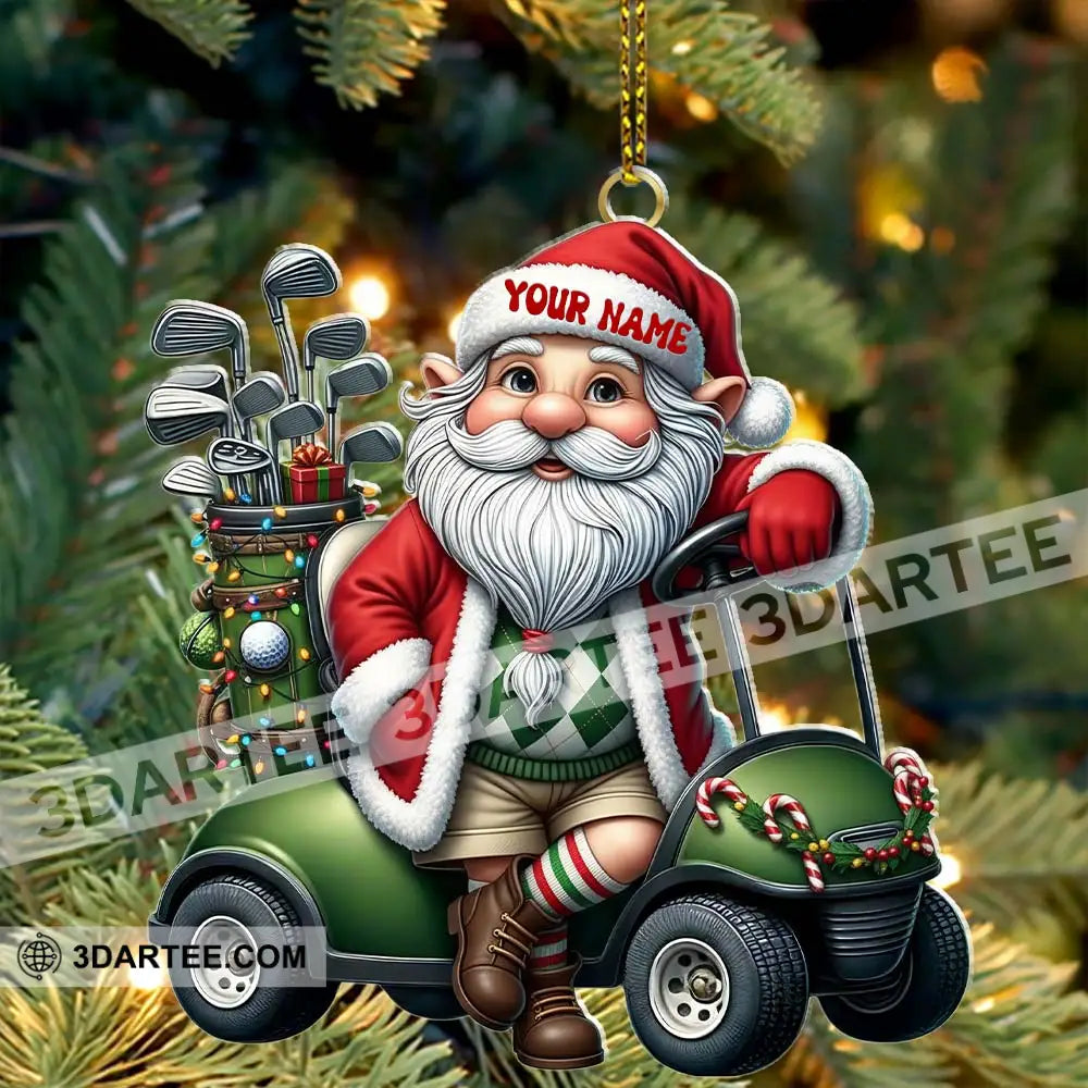 Santa Golf Car Home Decor Christmas Ornament Personalized Ornament Ornament