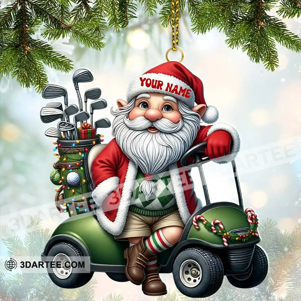 Santa Golf Car Home Decor Christmas Ornament Personalized Ornament Ornament