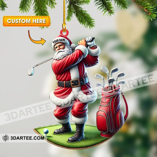 Santa Golf Christmas Ornament Personalized Ornament 3.54’’ / 1 Ornament Ornament