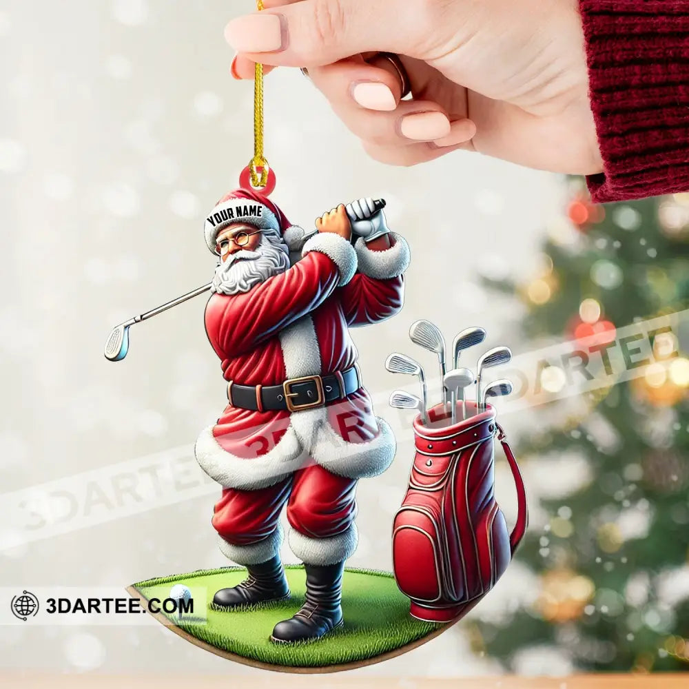 Santa Golf Christmas Ornament Personalized Ornament Ornament