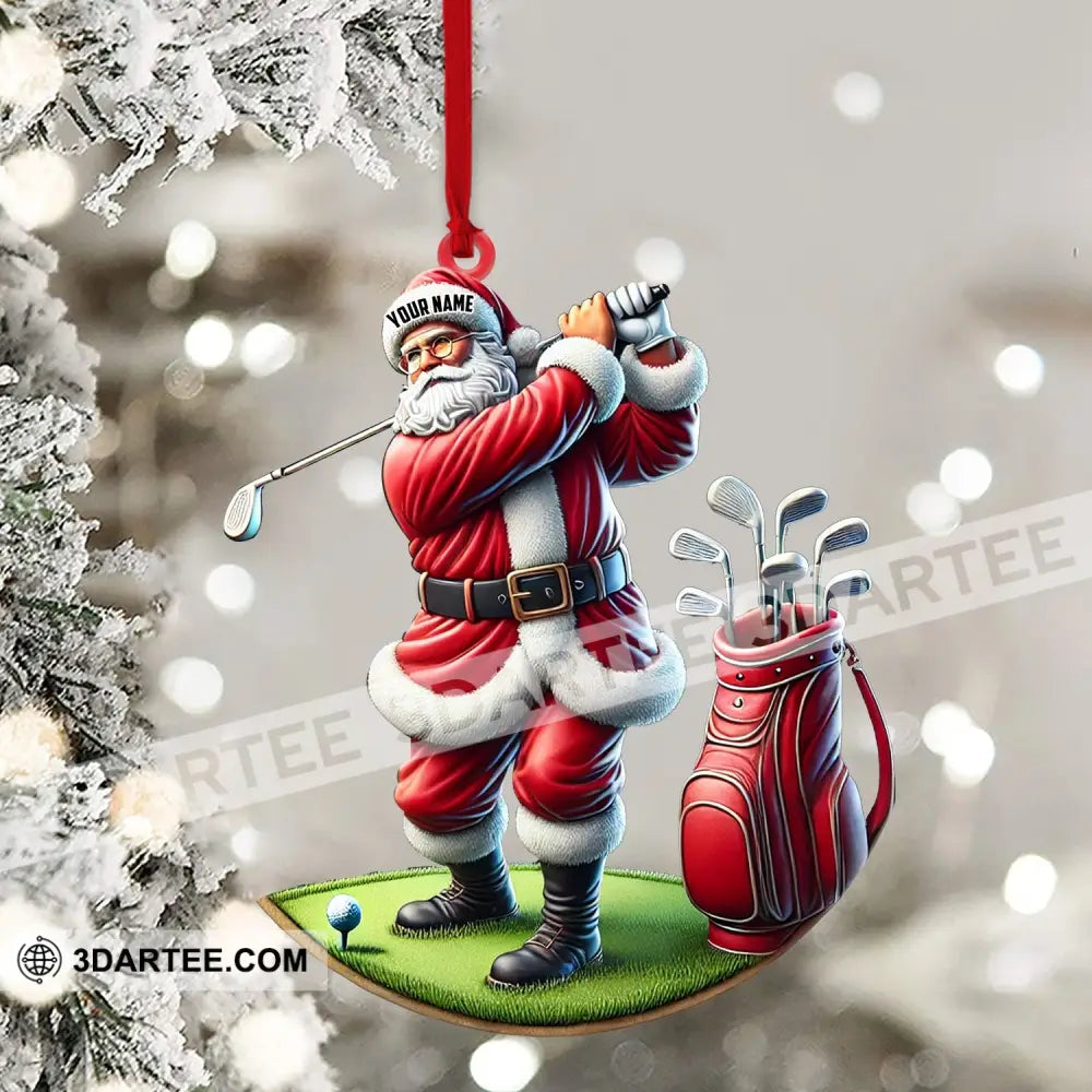 Santa Golf Christmas Ornament Personalized Ornament Ornament