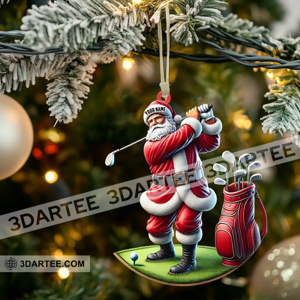 Santa Golf Christmas Ornament Personalized Ornament Ornament