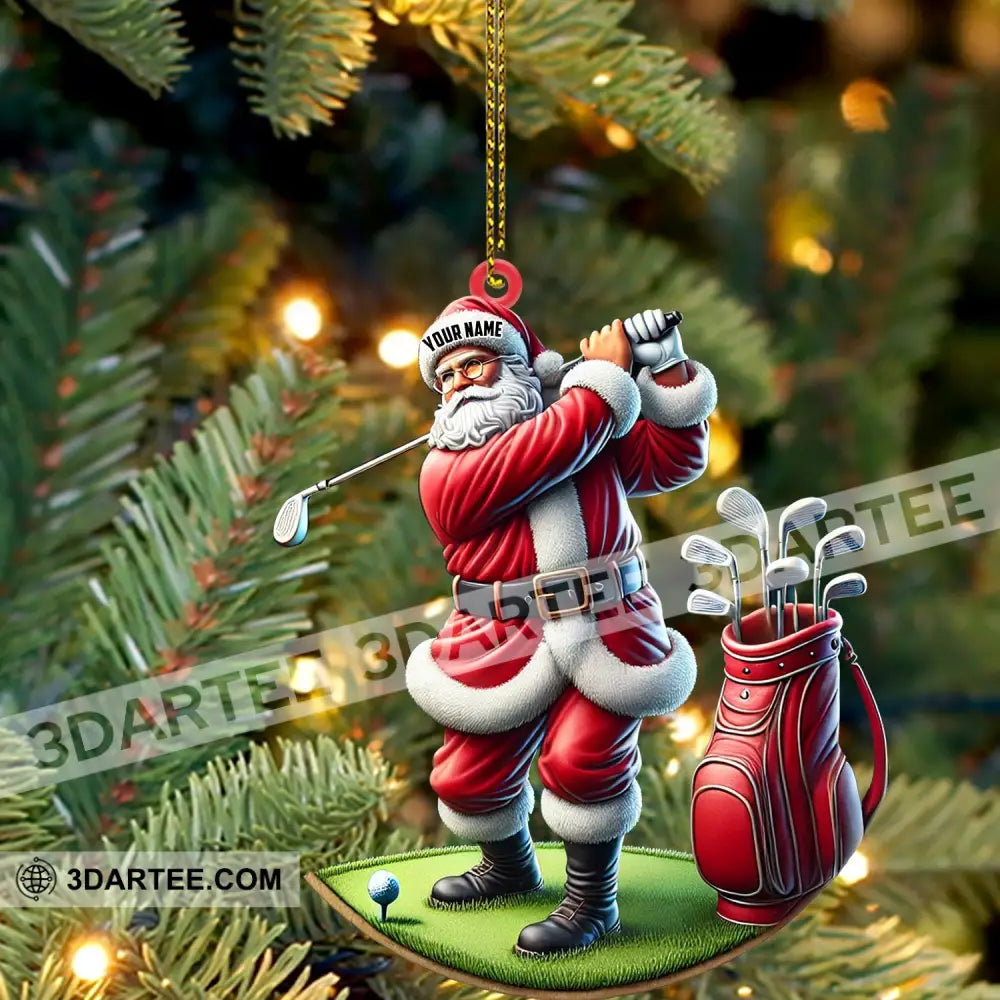Santa Golf Christmas Ornament Personalized Ornament Ornament