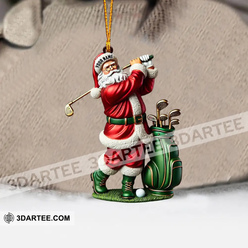 Santa Golf Player Christmas Ornament Personalized Ornament Ornament