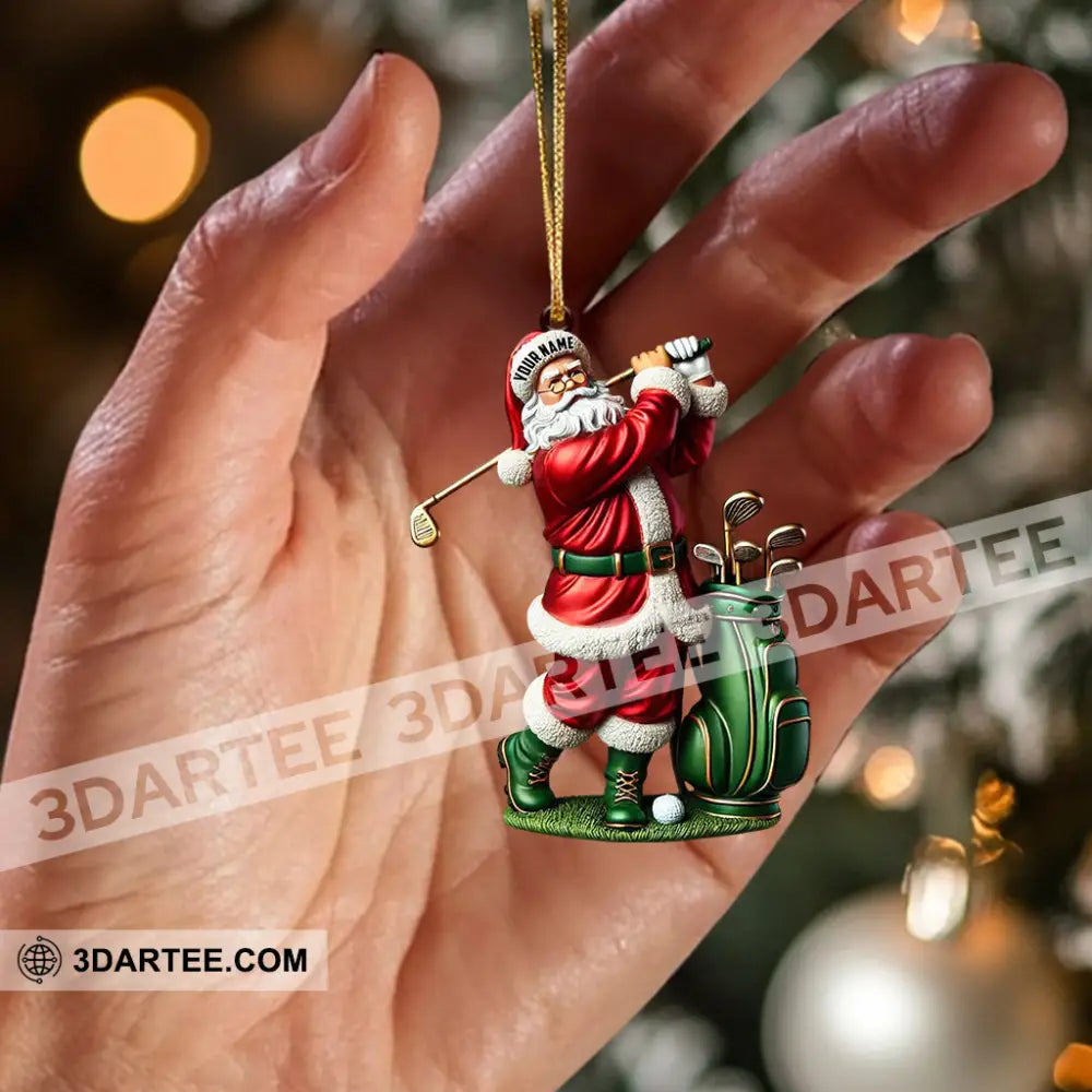 Santa Golf Player Christmas Ornament Personalized Ornament Ornament