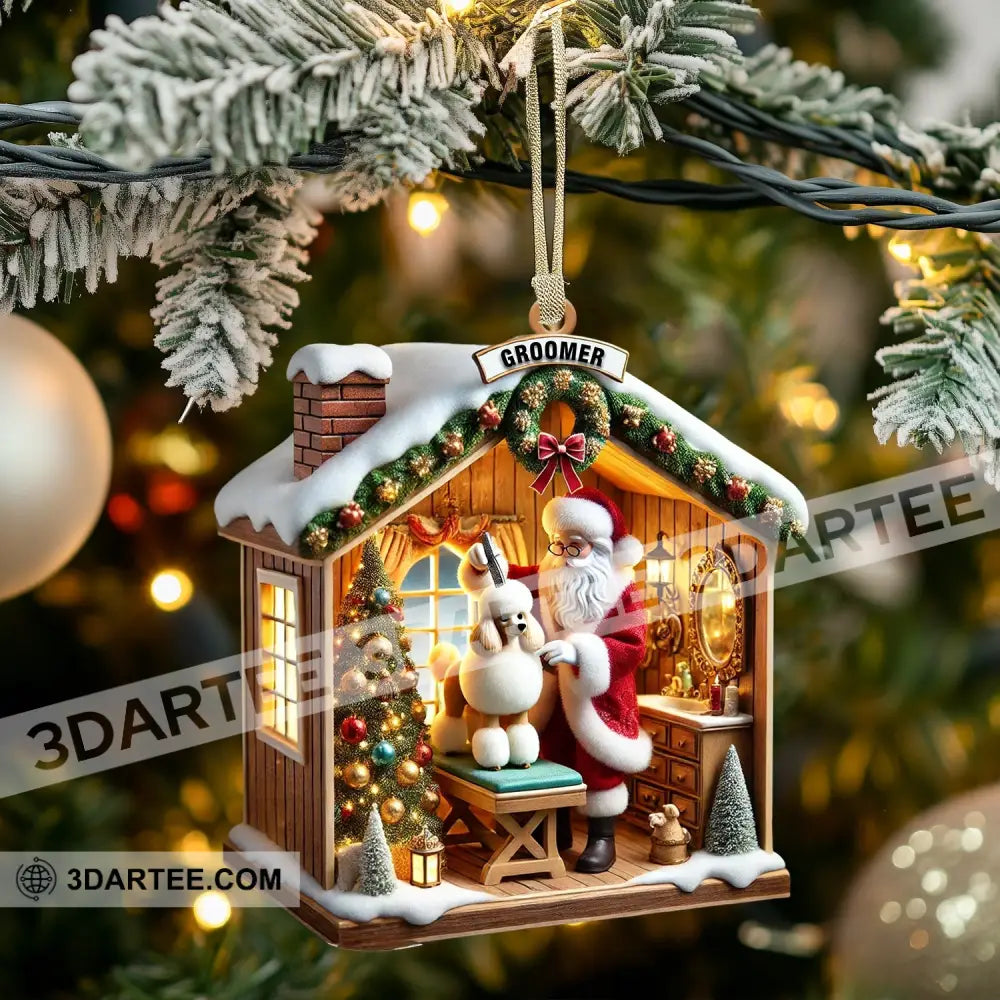 Santa Groomer Home Decor Christmas Ornament Personalized Ornament Ornament