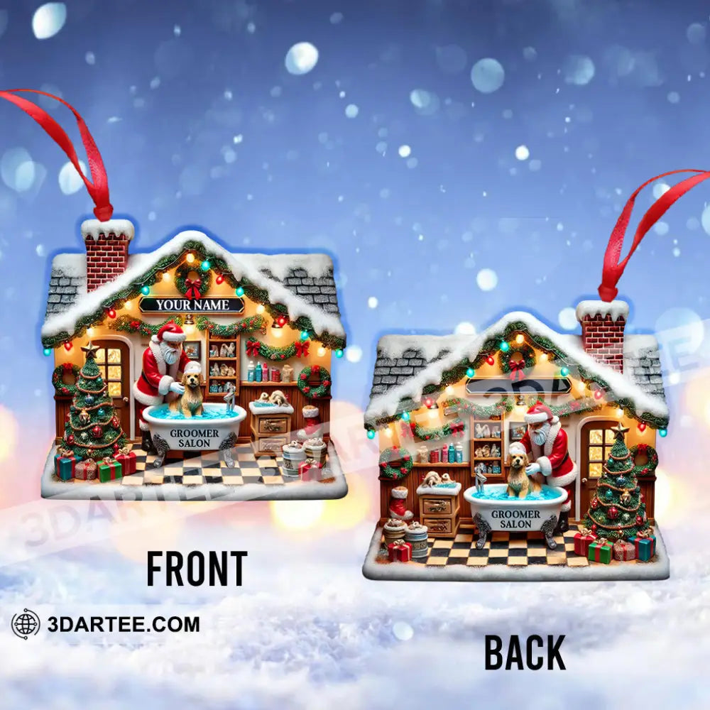 Santa Groomer Salon Home Decor Christmas Ornament Personalized Ornament Ornament