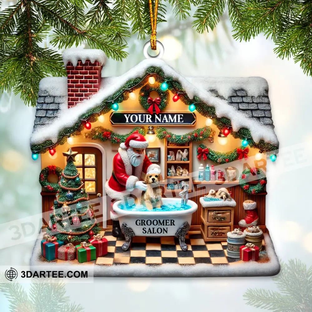 Santa Groomer Salon Home Decor Christmas Ornament Personalized Ornament Ornament