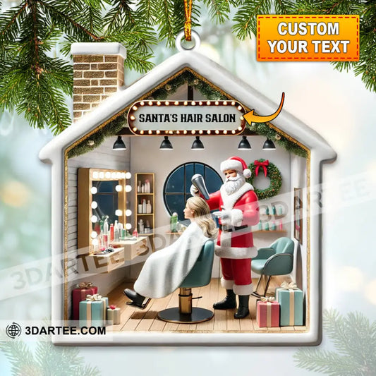 Santa Hair Salon Christmas Ornament Personalized Ornament Ornament