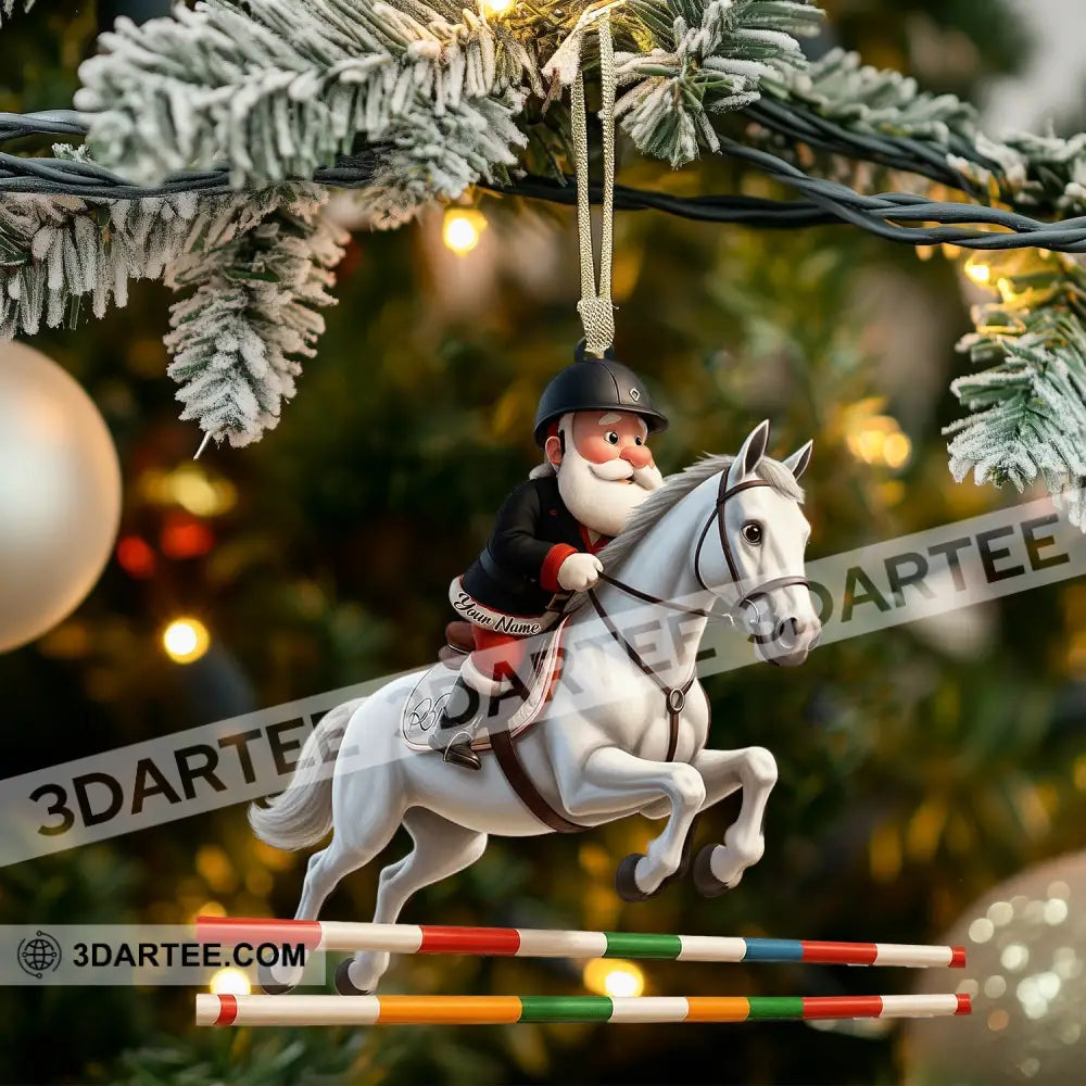 Santa Horse Racing Home Decor Christmas Ornament Personalized Ornament Ornament