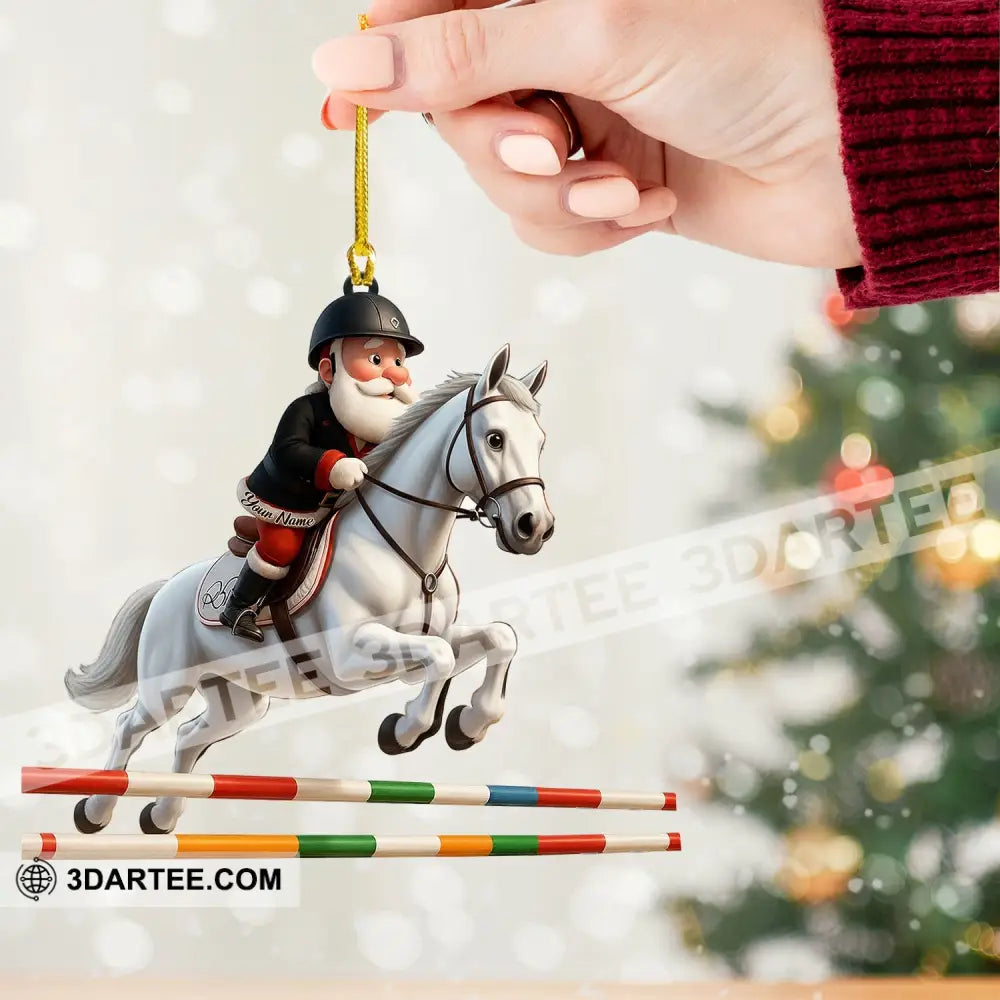 Santa Horse Racing Home Decor Christmas Ornament Personalized Ornament Ornament
