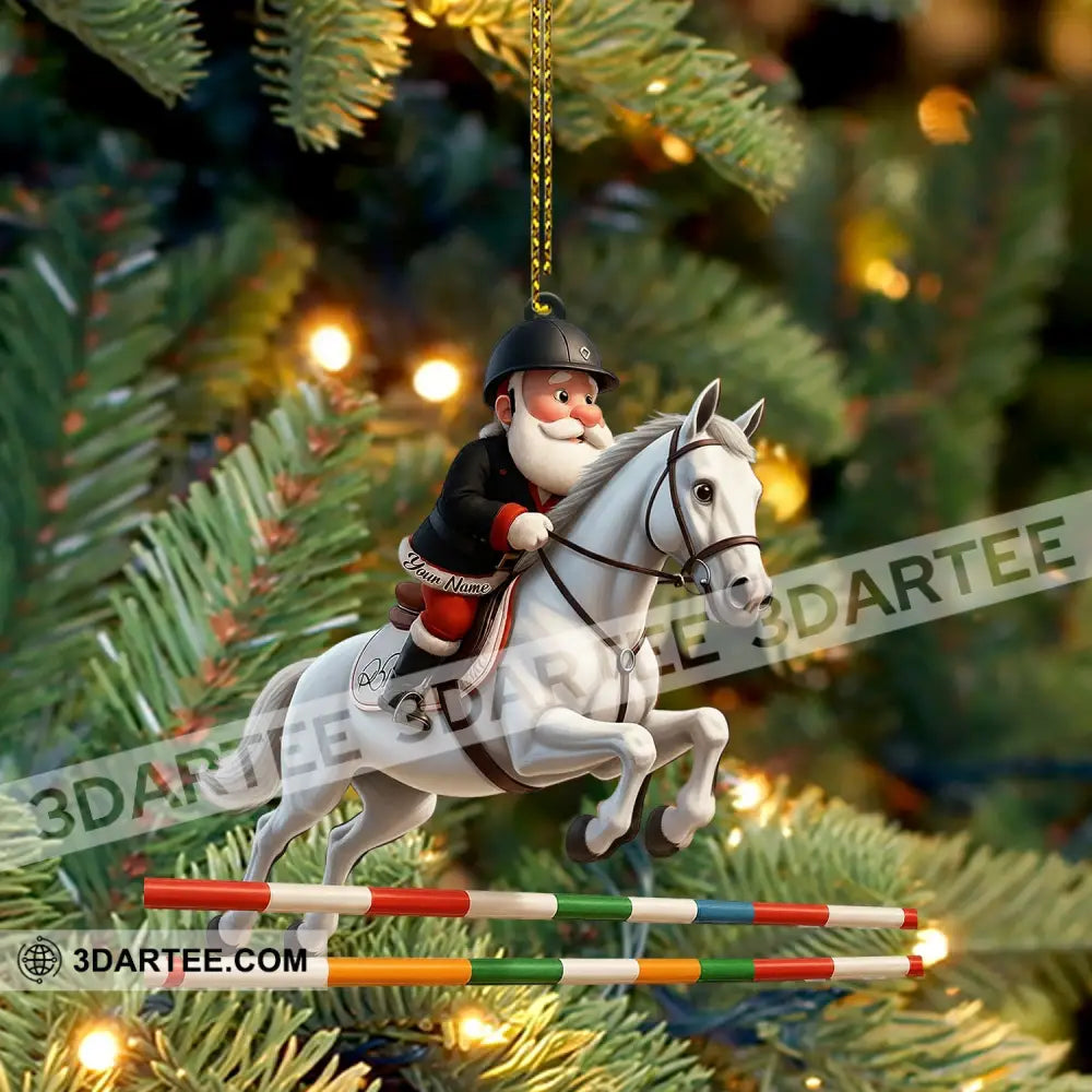 Santa Horse Racing Home Decor Christmas Ornament Personalized Ornament Ornament