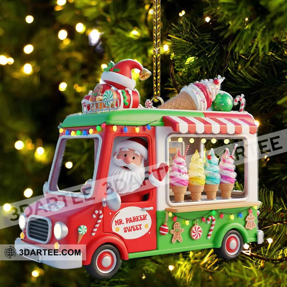 Santa Ice Cream Car Home Decor Christmas Ornament Personalized Ornament Ornament
