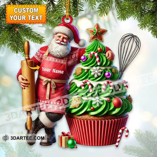 Santa Makes Cakes Christmas Ornament Personalized Ornament 3.54’’ / 1 Ornament Ornament