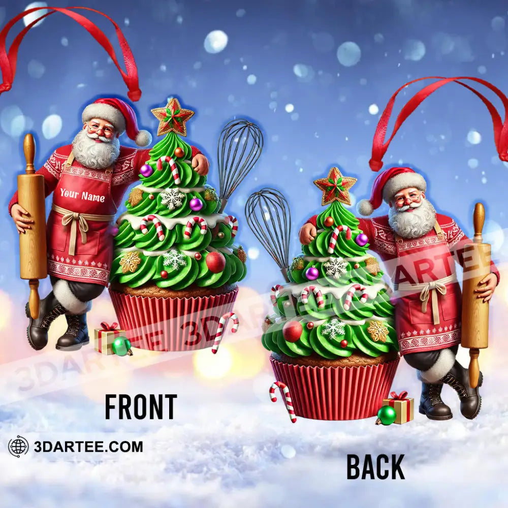 Santa Makes Cakes Christmas Ornament Personalized Ornament Ornament