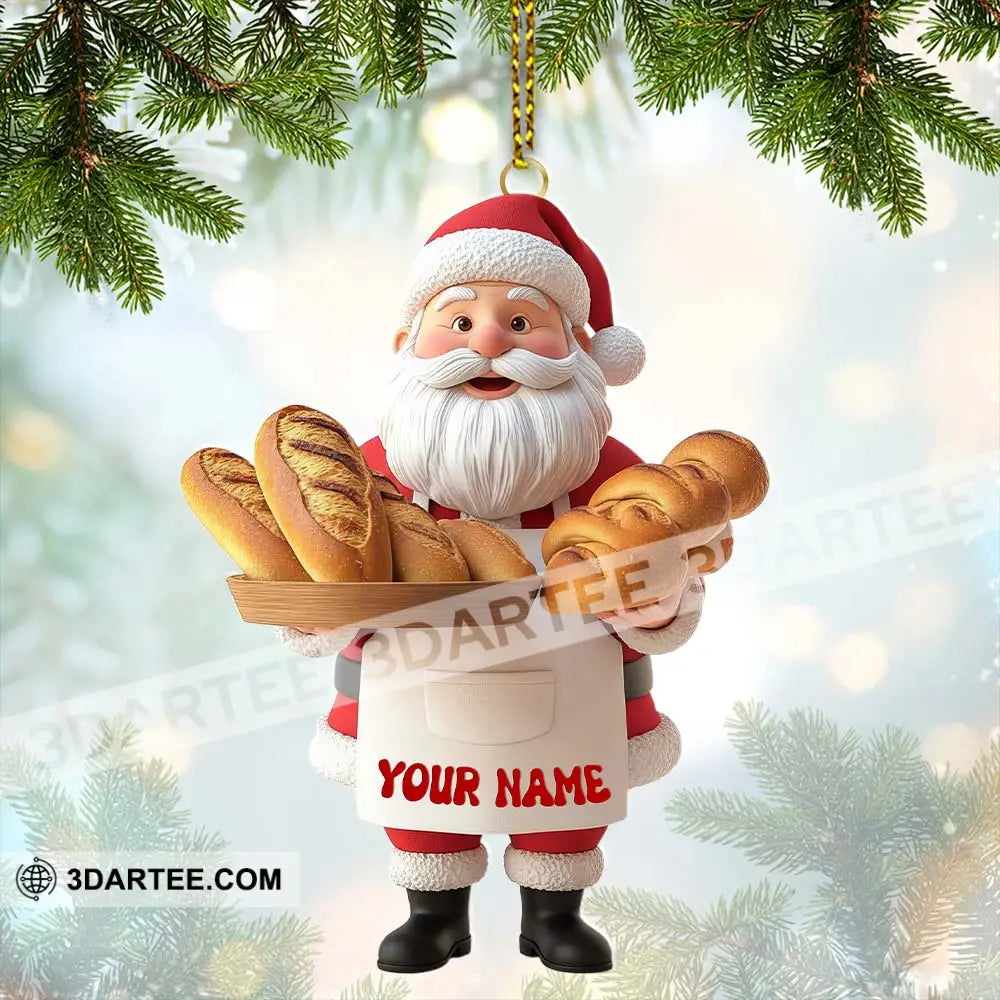 Santa Making Bread Home Decor Christmas Ornament Personalized Ornament Ornament
