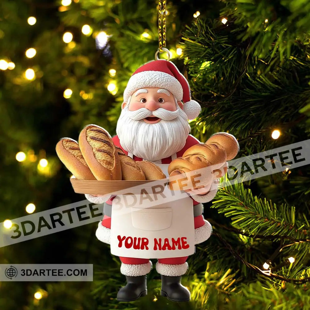Santa Making Bread Home Decor Christmas Ornament Personalized Ornament Ornament