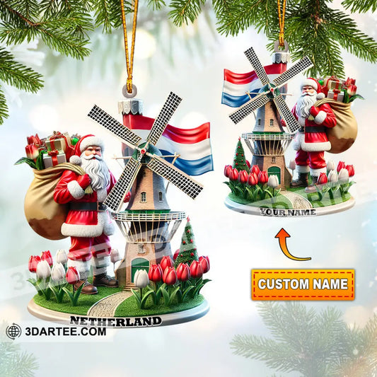Santa Netherlands Christmas Ornament Personalized Ornament 3.54’’ / 1 Ornament Ornament