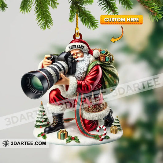 Santa Photographer Home Decor Christmas Ornament Personalized Ornament 3.54’’ / 1 Ornament Ornament