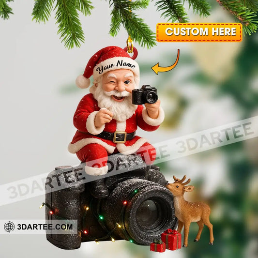 Santa Photographer Home Decor Christmas Ornament Personalized Ornament 3.54’’ / 1 Ornament Ornament