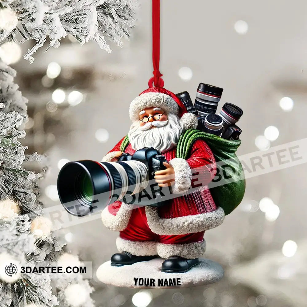 Santa Photographer Home Decor Christmas Ornament Personalized Ornament Ornament
