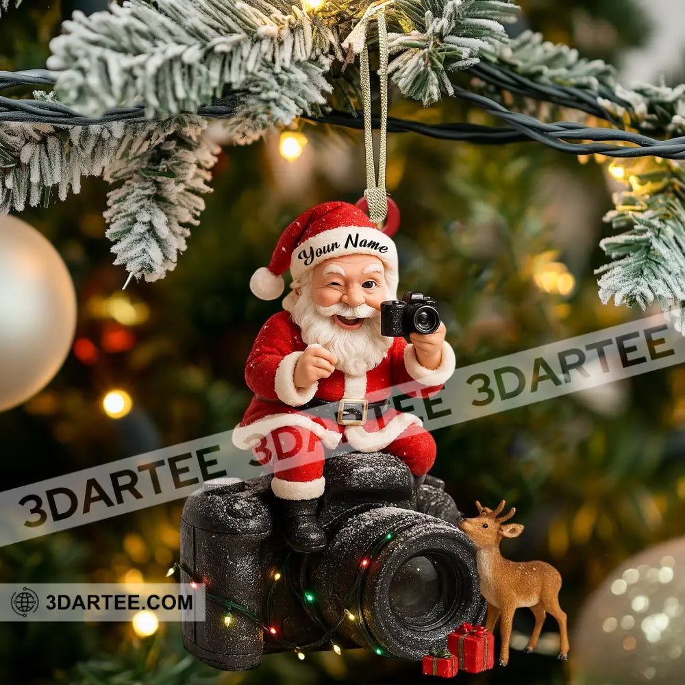 Santa Photographer Home Decor Christmas Ornament Personalized Ornament Ornament
