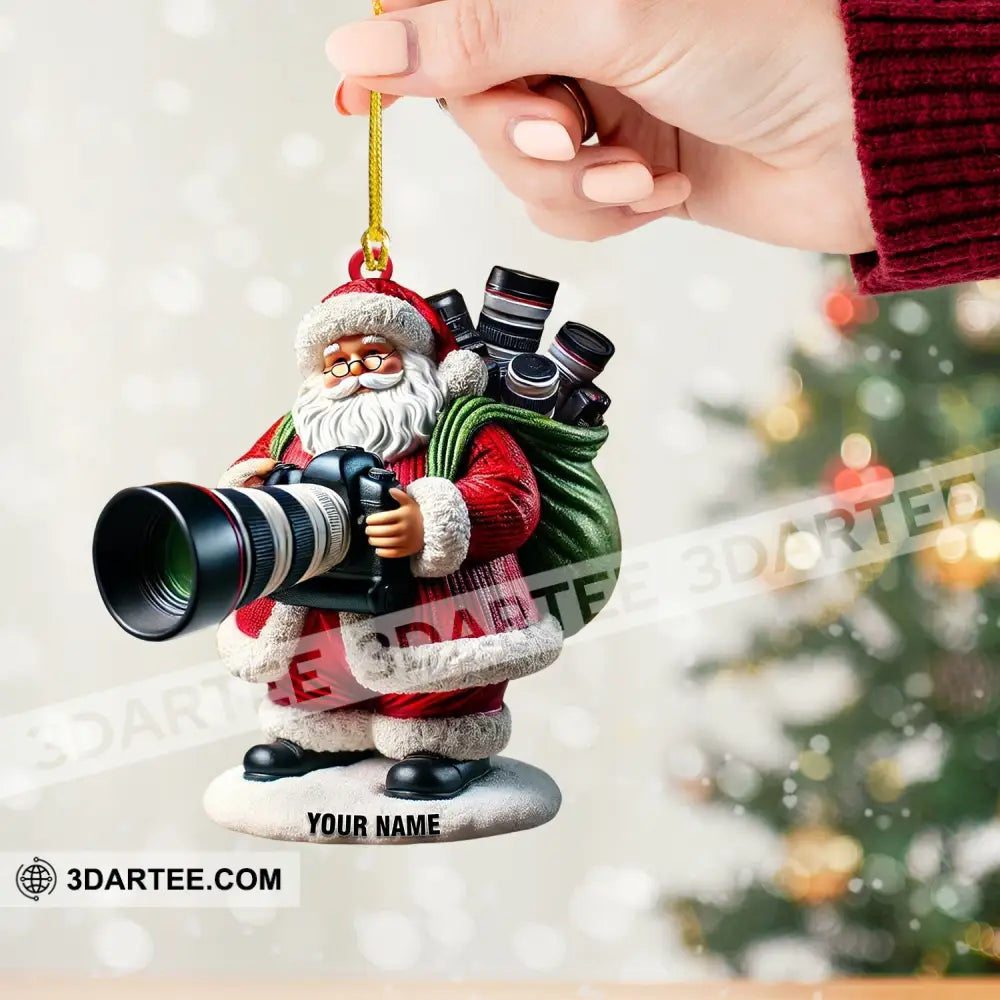 Santa Photographer Home Decor Christmas Ornament Personalized Ornament Ornament