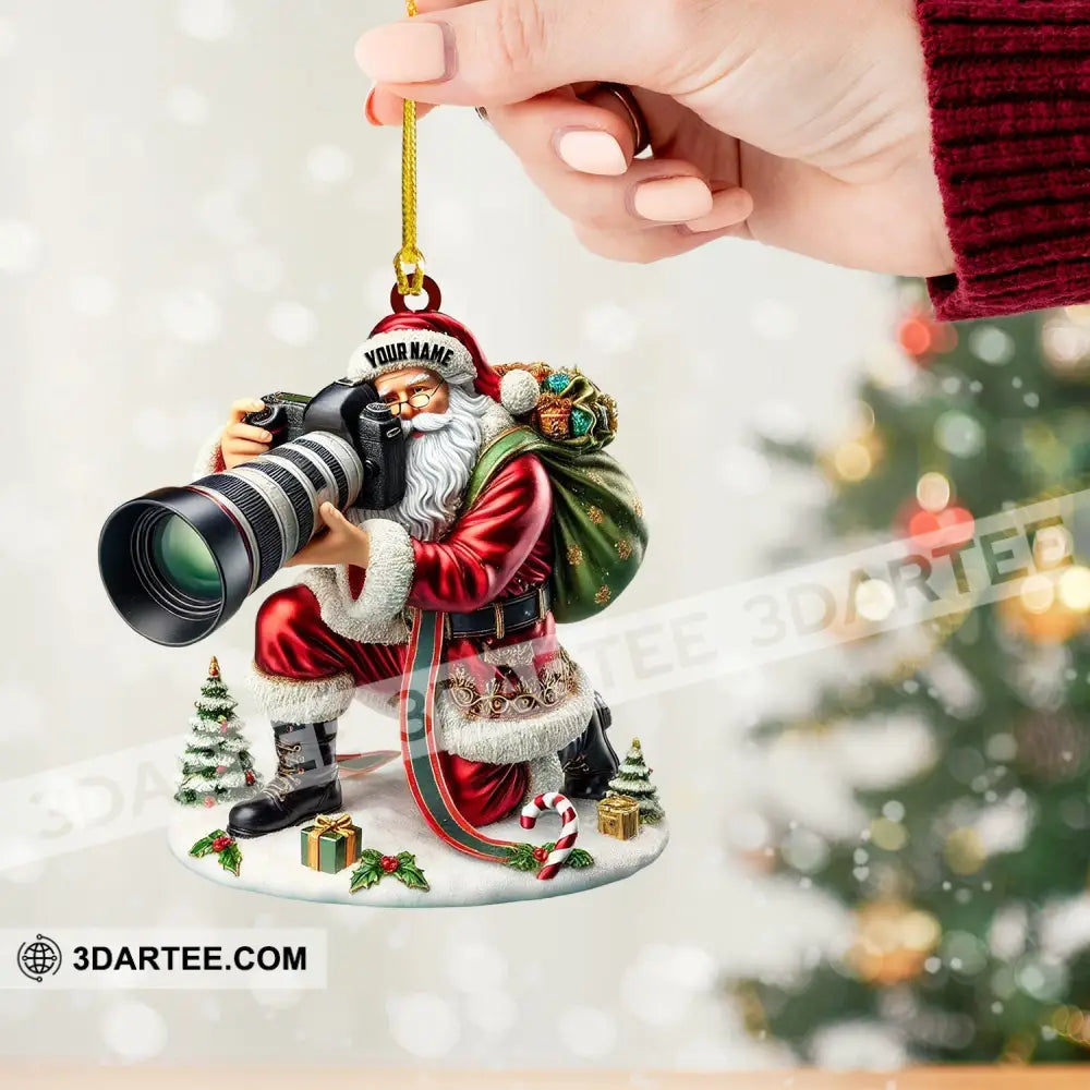 Santa Photographer Home Decor Christmas Ornament Personalized Ornament Ornament