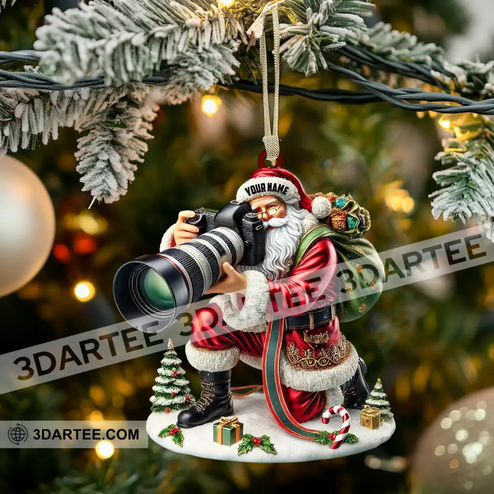 Santa Photographer Home Decor Christmas Ornament Personalized Ornament Ornament