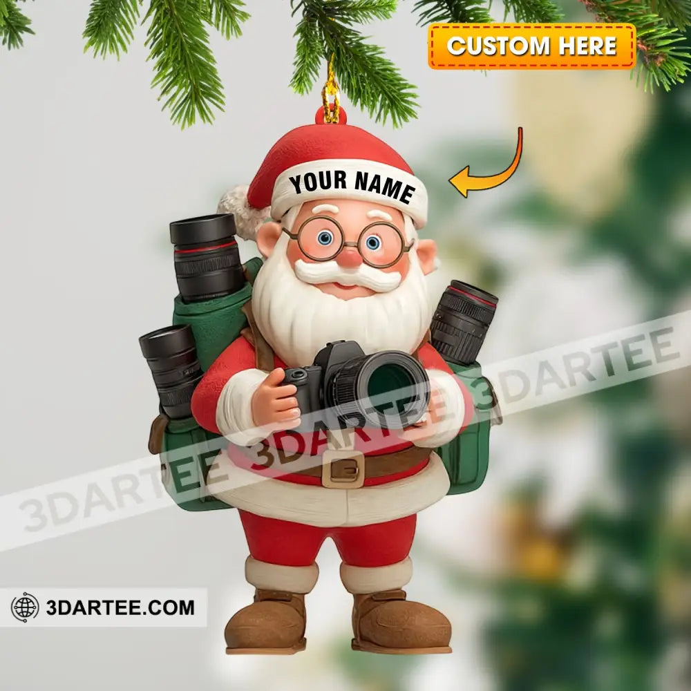 Santa Photography Home Decor Christmas Ornament Personalized Ornament 3.54’’ / 1 Ornament Ornament