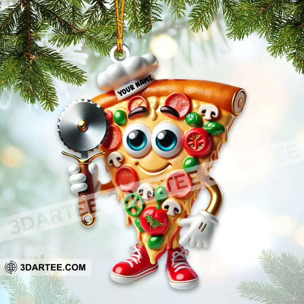 Santa Pizza Home Decor Christmas Ornament Personalized Ornament Ornament