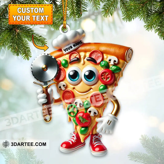 Santa Pizza Home Decor Christmas Ornament Personalized Ornament Ornament
