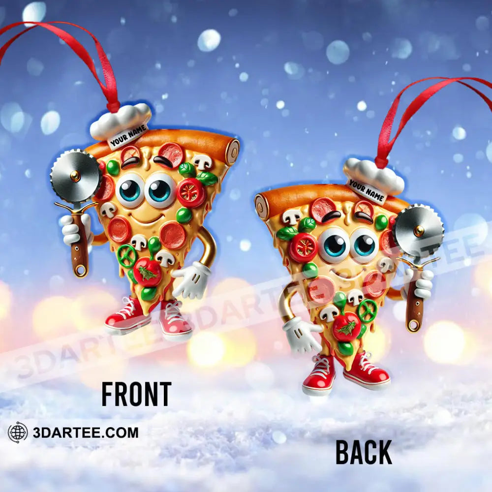 Santa Pizza Home Decor Christmas Ornament Personalized Ornament Ornament