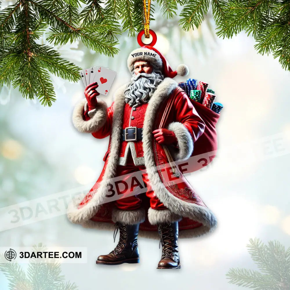 Santa Poker Christmas Home Decor Christmas Ornament Personalized Ornament Ornament