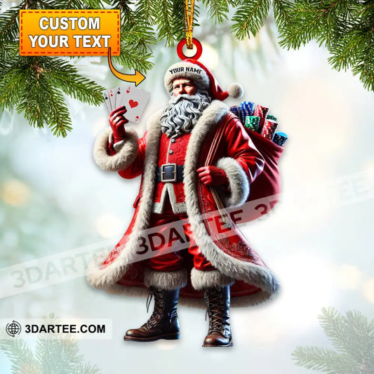 Santa Poker Christmas Home Decor Christmas Ornament Personalized Ornament 3.54’’ / 1 Ornament Ornament