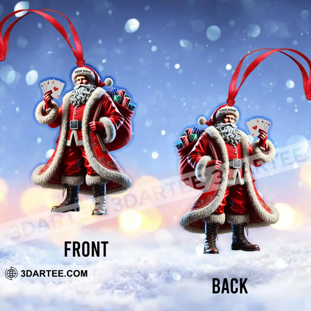 Santa Poker Christmas Home Decor Christmas Ornament Personalized Ornament Ornament