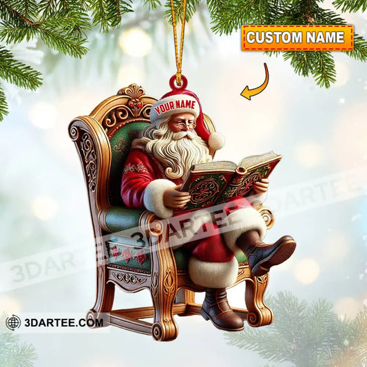 Santa Reading Book Christmas Ornament Personalized Ornament 3.54’’ / 1 Ornament Ornament