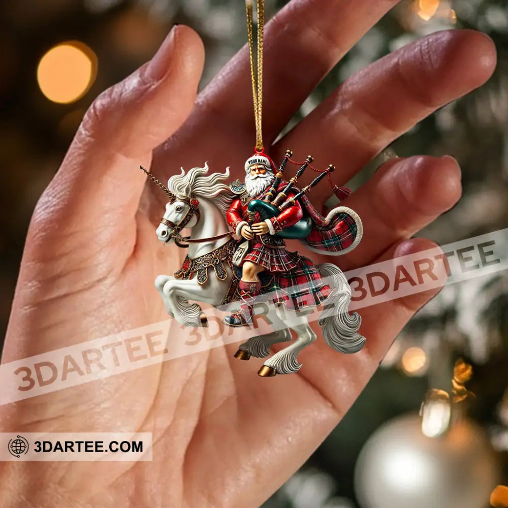 Santa Rider On Horseback Christmas Ornament Personalized Ornament Ornament