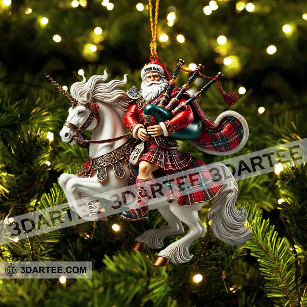 Santa Rider On Horseback Christmas Ornament Personalized Ornament Ornament