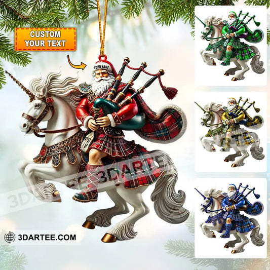 Santa Rider On Horseback Christmas Ornament Personalized Ornament 3.54’’ / 1 Ornament Ornament