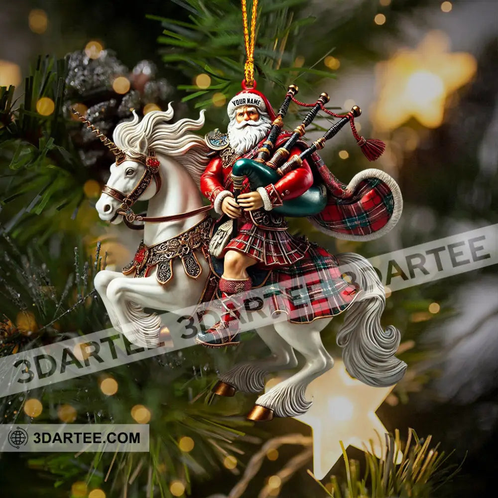 Santa Rider On Horseback Christmas Ornament Personalized Ornament Ornament