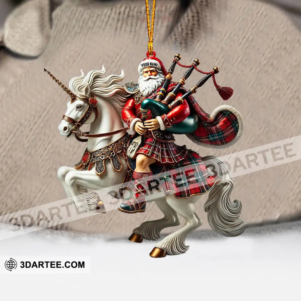 Santa Rider On Horseback Christmas Ornament Personalized Ornament Ornament